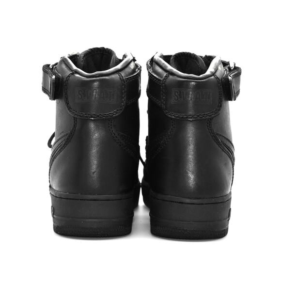 F0 Auth NIKE AIR FORCE 1 SWAT Black Leather Steel Toe Shoes 309655-001 Size 6.5 - Picture 5 of 9